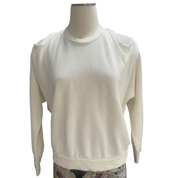 Lanston White Open-Back Sweater Women’s M – Cold Shoulder Drape Top, Made in USA - Picture 7 of 7